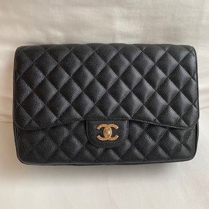Chanel Classic Medium Large Gold Chain Single Flab